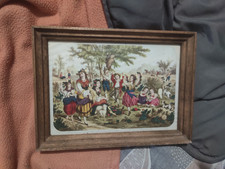 ancien tableau scene de genre