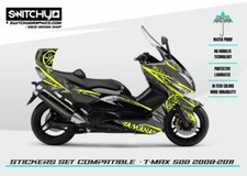 Autocollants Graphiques "Camo Jaune" Compatible Avec YAMAHA TMAX 500 2008 - 2011