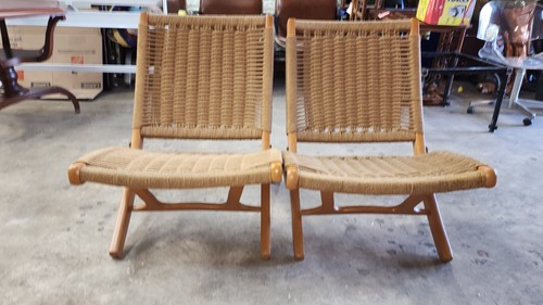 Pair hans wegner folding - folding, rope