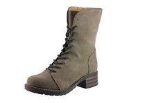BRAKO Bottines Femme 8470 Taupe Gros Nubuck Militaire Profil en Caoutchouc