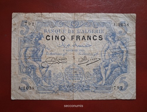 Billet francs algérie 6 - 5,