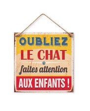 Plaque métal humour chat