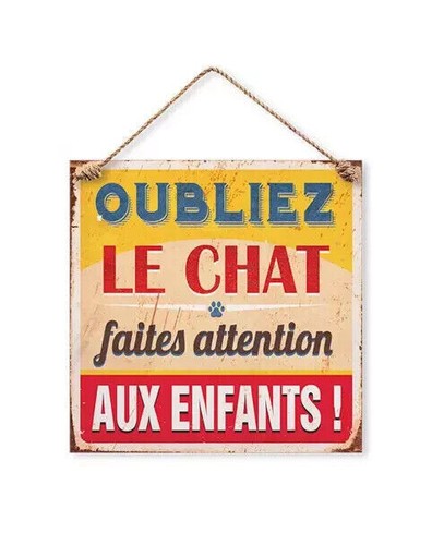 Plaque métal humour chat