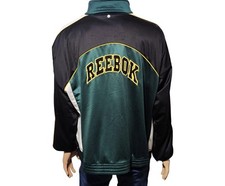 Reebok Track Jacket Black Big Logo Rétro Vintage Size L 