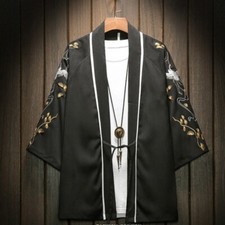 Veste kimono lin brodé - veste,