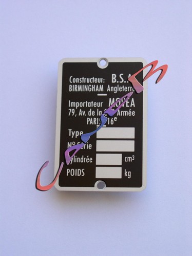 Plaque bsa movea - ,