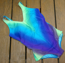 Maillot de bain CHARMLINE vert turquoise violet dégradé LUXE taille 46 / XXL coupe B comme neuf