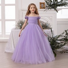 Robe en dentelle fleur demoiselle d'honneur princesse mariage filles fête enfant