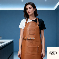 Tablier en cuir pleine fleur femme– Collaboration Maison Tanör Paris –
