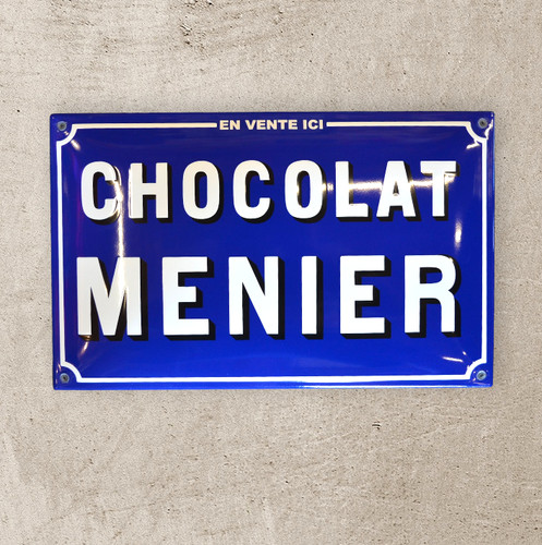 Plaque émaillée chocolat - émaillée,