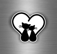 Autocollant sticker voiture chambre enfant chat couple decoration mural