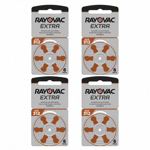 24x rayovac extra 312 piles - rayovac,