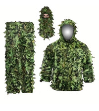 Costume de Camouflage Ghillie Adulte Avec Masque Chasse observation Vert