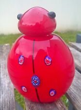 FLACON A  PARFUM  EN VERRE ROUGE & MILLEFIORI DE MURANO EN FORME DE COCCINELLE