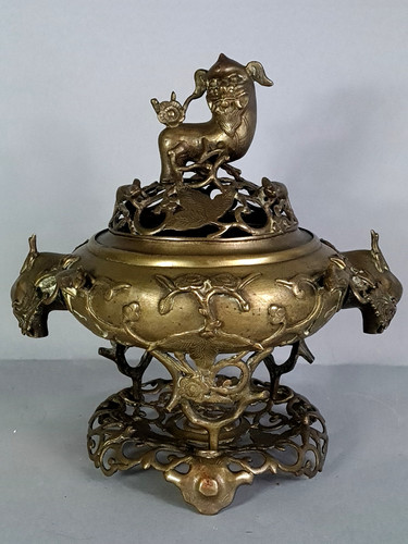 Ancien brûle parfum bronze - ancien, brûle-parfum
