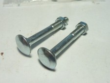 NOS 2 boulons vis tète ronde méplat vintage ancien stock vis 5x40 mm collet