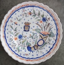 Ancienne assiette en faïence GÉO MARTEL Desvres? Corne d'abondance Cabourg   C37
