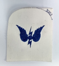 Royal Marine Radio Opérateur Bleu sur Blanc Brodé Naval Branche Patch