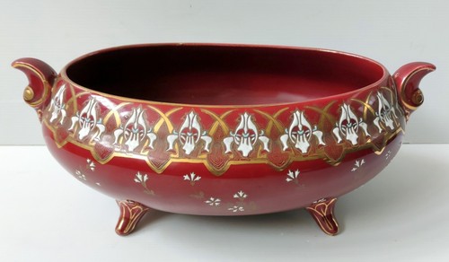 Jardiniere emaillee fond rouge - emaillee,