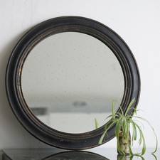 Miroir rond noir - , vintage