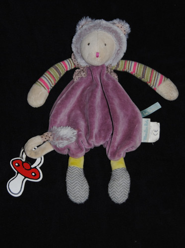 🐱Doudou plat souris mauve