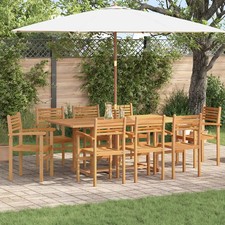 Chaises empilables de jardin Marron Bois de teck solide Chaise en teck vidaXL vi