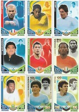 LOT CARTE FOOT TOPPS MATCH ATTAX - ZIDANE / MESSI / PELE / MARADONA / RONALDO