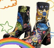 bottines femme Peintes A La Main