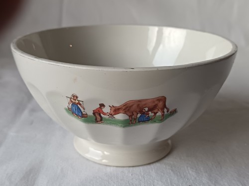 Ancien bol decor vache - bol, a