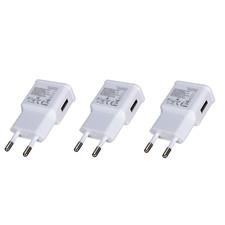 3pcs EU AC Courant 2 Pins Adaptateur Secteur Prise USB Chargeur 1-Port Téléphone
