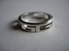 Gucci 18K White Gold G Ring 6.75 US