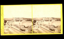 Angleterre, Plymouth, Pont Royal Albert de Saltash, ca.1890, stéréo  tirage d&