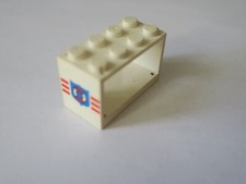 LEGO  REF : 4209pb01   -- boîte treuil 2x4x2 blanc imprimé - logo marine