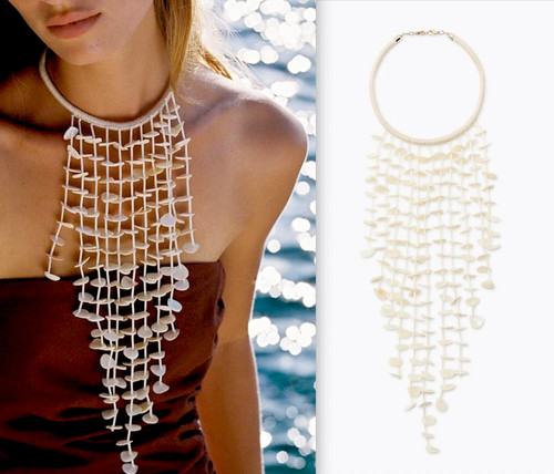 Zara collier cordon - collier, beige