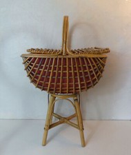 travailleuse en rotin vintage