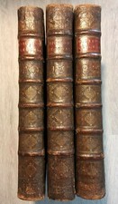 1708 EO DICTIONNAIRE UNIV GEO HISTOIRE MOEURS COUTUMES CORNEILLE LIVRE RARE 3VOL