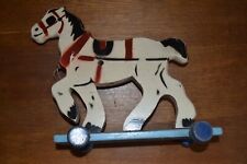 @@@ ANCIEN CHEVAL EN BOIS SUR ROULETTES - MARQUE BABYJOU -TBE-