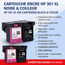 Cartouche Encre HP 301 XL Noire & Couleur / HP 301XL Ink Cartridge Black & Color