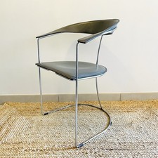 Fauteuil Design Vintage ARRBEN Ursula - Cuir et Chrome - Années 80