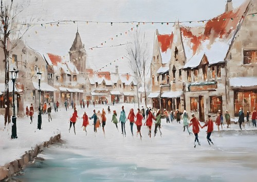 Charmant village hiver - charmant, d'hiver