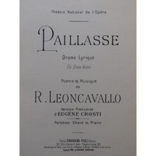 LEONCAVALLO Ruggero Paillase Opéra Piano Chant 1902