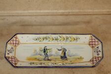 Ancien plat HB.Quimper danseurs (45 x 17 x 5 cm)