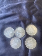 5 pieces de 50 francs hercule argent
