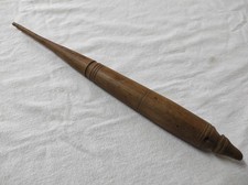 Ancien Fuseau en bois pour filer la laine avec une Quenouille 29,5cm de long