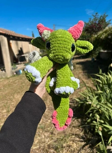 Peluche dragon crochet - peluche, en