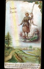 Image PIEUSE Bienheureuse Jeanne d'ARC / PRIERE JESUS MARIA / MOUTONS en PRAIRIE