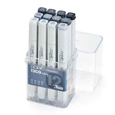 Copic Classic Twin Markers Cool Gray 12 Colors Set Premium Artist Markers