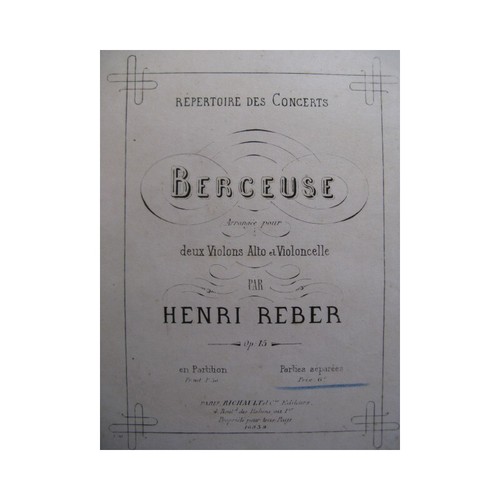 Reber henri berceuse violon - berceuse,