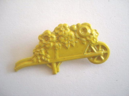 Broche vintage brouette jardin - vintage,
