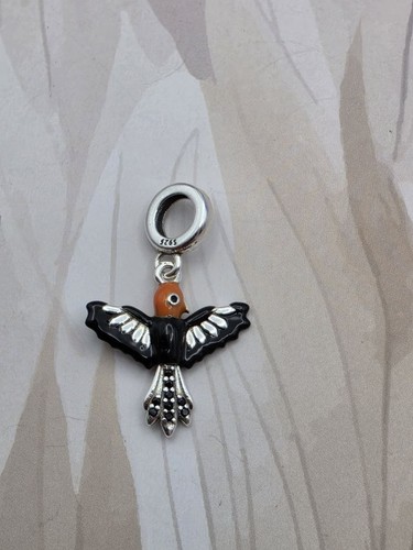Breloque pendentif oiseau noir - breloque,